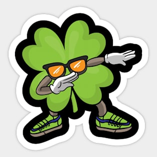 Dabbing Shamrock Funny St Patricks Day Kids Boys Girls Sticker